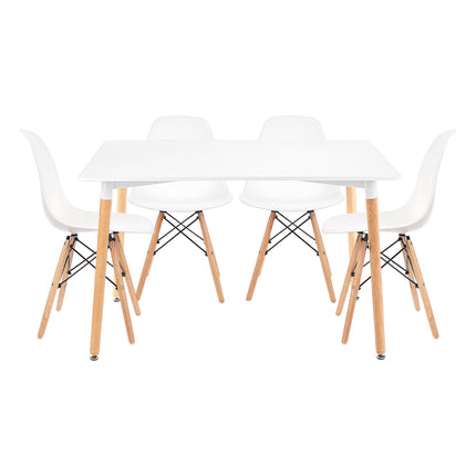 Mesa Rectangular Eames 120x80 + 4 Sillas Eames
