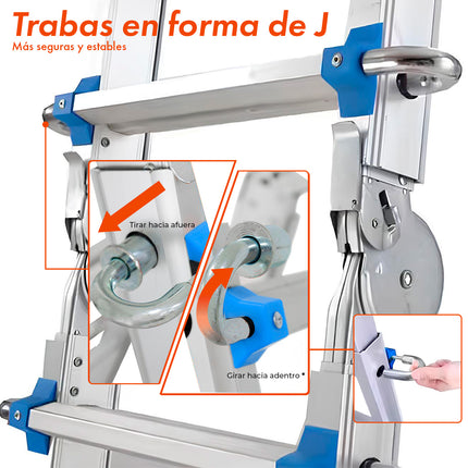 Escalera Multifunción Extensible de 10 Escalones