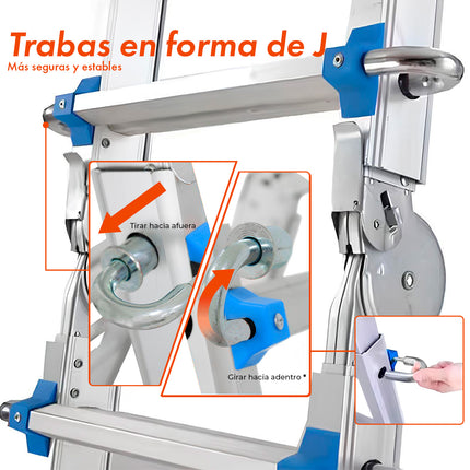 Escalera Multifuncion Extensible 14 Escalones