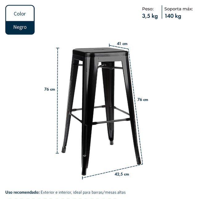 Set X4 Banquetas Tolix Sin Respaldo