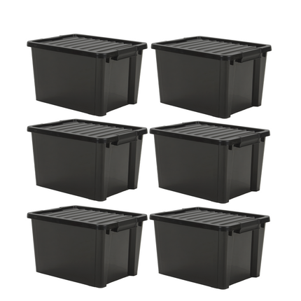 Set 6 Contenedores De Plastico Life Box 40 Lts