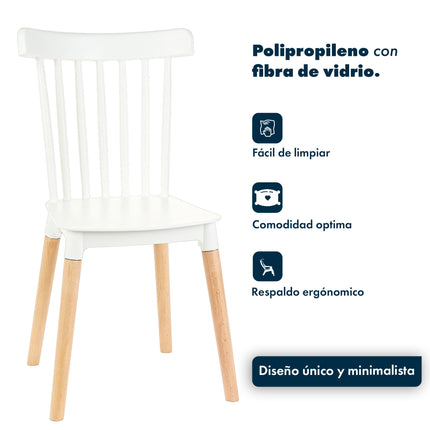 Mesa Rectangular Eames 120x80 + 6 Sillas Windsor