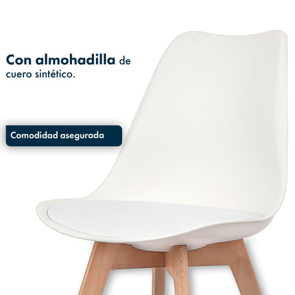 Mesa Rectangular Eames 120x80 + 6 Sillas Tulip