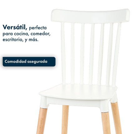 Mesa Rectangular Eames 120x80 + 6 Sillas Windsor