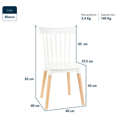 Mesa Rectangular Eames 120x80 + 6 Sillas Windsor