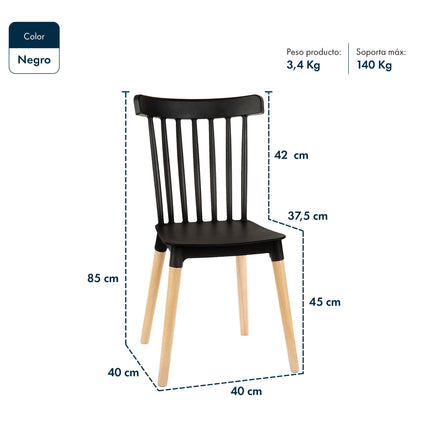 Set de 6 Sillas de diseño Windsor