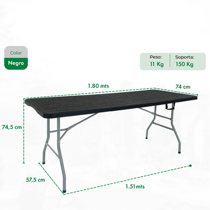 Set Mesa Plegable Picnic 1.80 cm mas 4 Sillas Plegables Paris