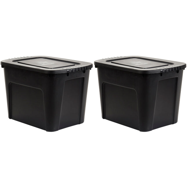 Set 2 Contenedores de Plástico Eco Box 80 Lts Negro