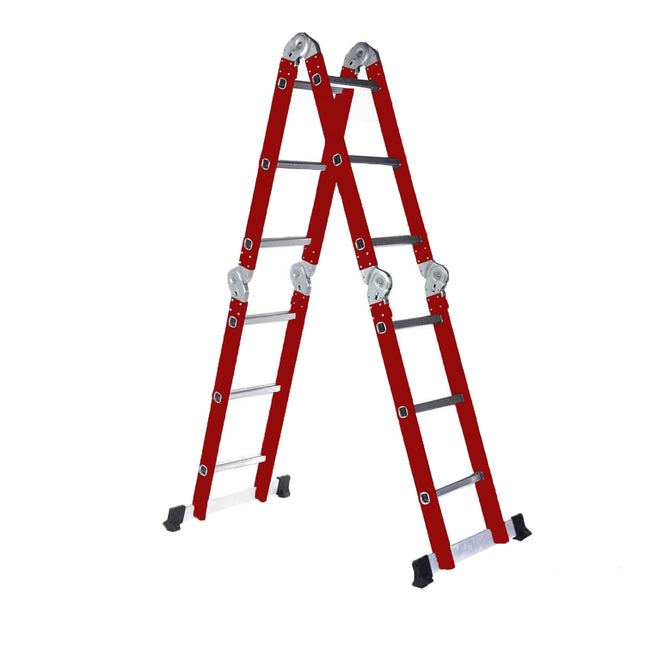 Escalera De Aluminio Articulada 12 Escalones Red Edition