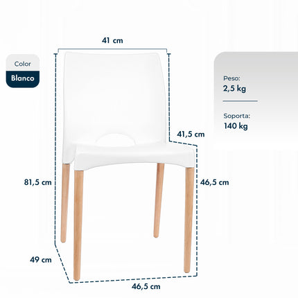 Mesa Rectangular Eames 120x80 + 6 Sillas Cannes