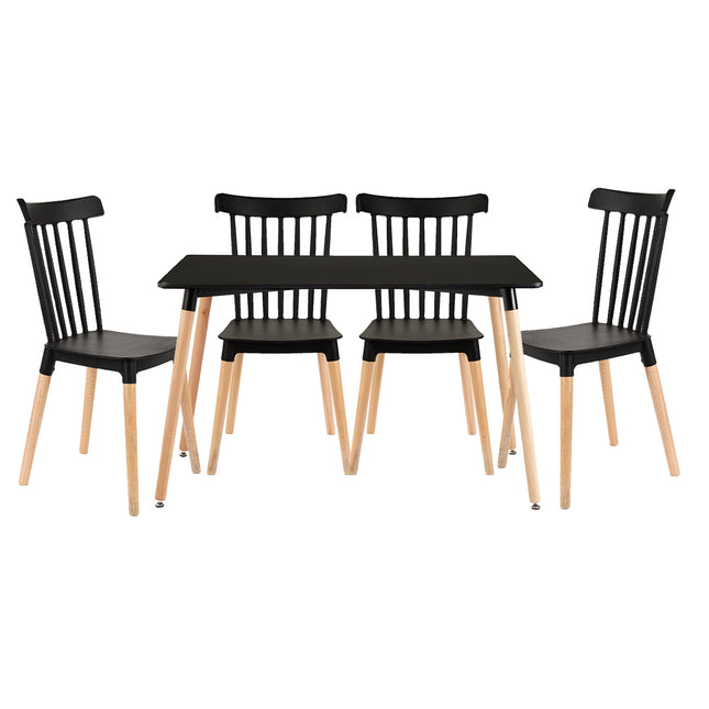 Mesa Rectangular Eames 120x80 + 4 Sillas Windsor