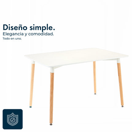 Mesa Rectangular Eames 120x80 + 4 Sillas Eames