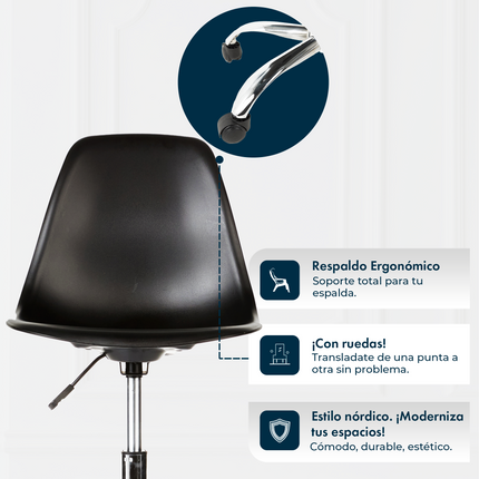 Silla de Oficina Eames Giratoria con Ruedas