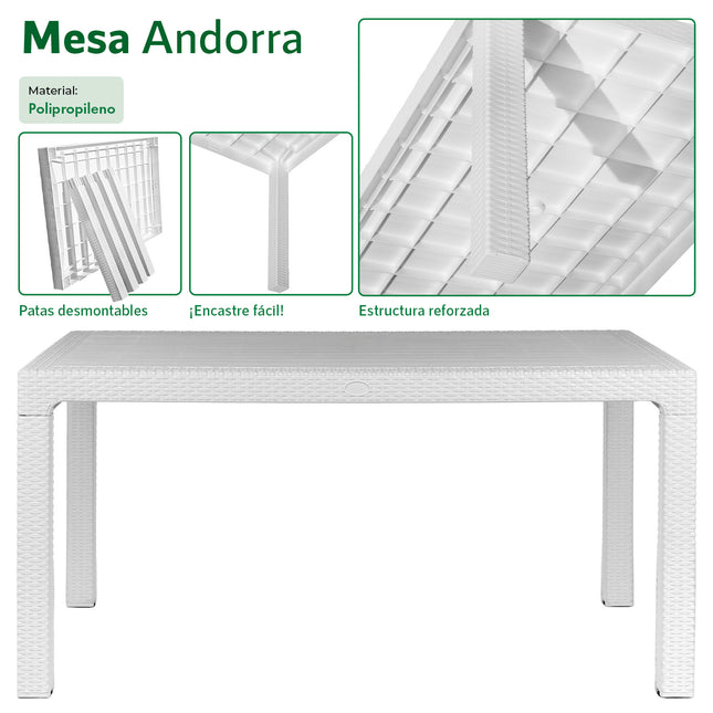 Mesa Andorra + 4 Sillones Verona