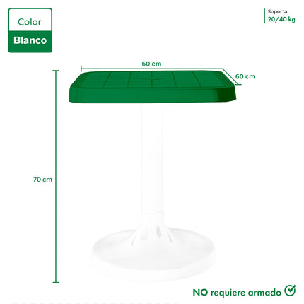 Mesa Cuadrada Iguazú Pata Central