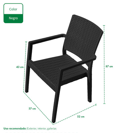 Set 2 Sillones Rattan Milano