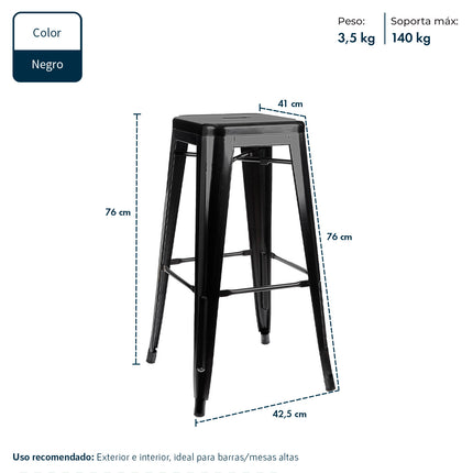 Set X4 Banquetas Tolix Sin Respaldo