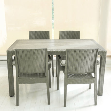 Mesa Niza + 4 Sillones Milano Rattan