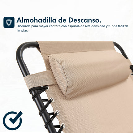 Set de 2 Reposeras Catre Grande Plegable Gravedad Cero