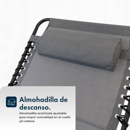 Set de 2 Reposeras Catre Grande Plegable Gravedad Cero