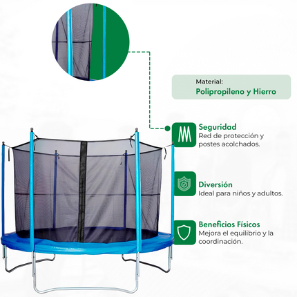 Cama Elastica 3 Mts Con Proteccion