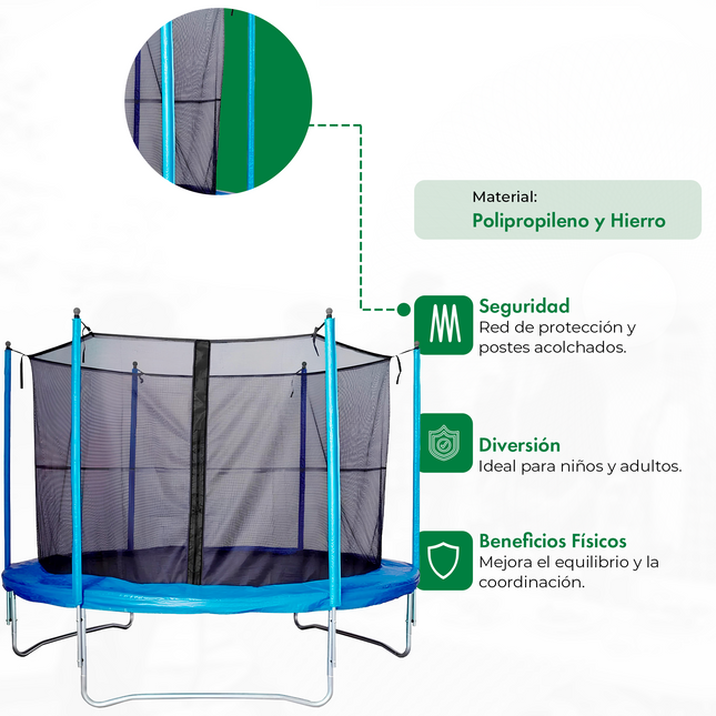 Cama Elastica 3 Mts Con Proteccion