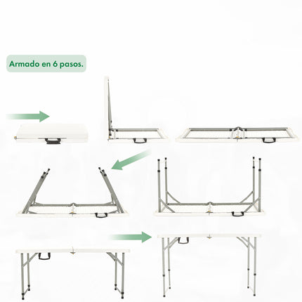 Set Mesa Plegable Picnic 1.20 cm mas 4 Sillas Plegables Paris