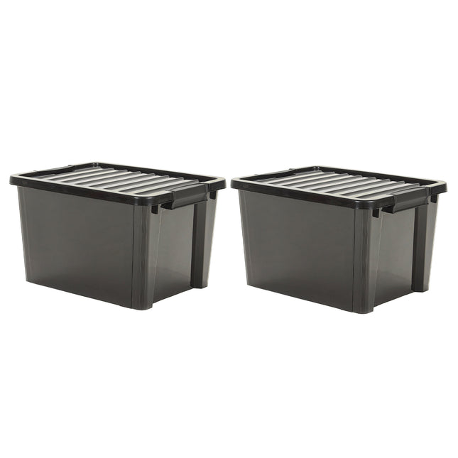 Set 2 Contenedores De Plastico Life Box 95 Lts