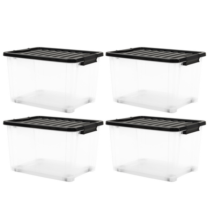 Set 4 Contenedores De Plastico Life Box 50 Lts