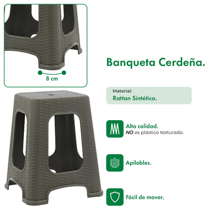 Set 4 Banquetas Rattan Cerdeña