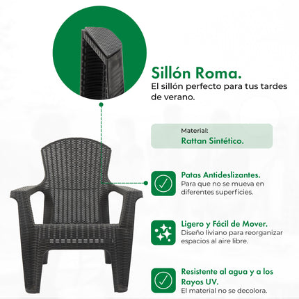 Set 2 Sillones Roma Rattan
