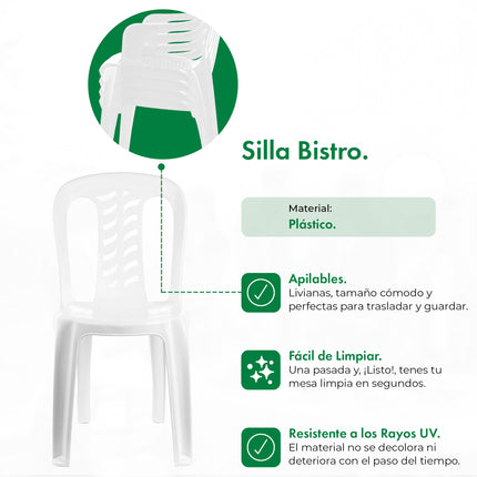 Silla Plastica Reforzada Bistró