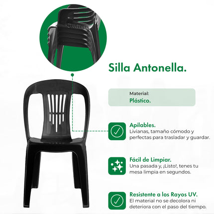 Set 6 Sillas Plasticas Antonella