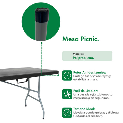 Mesa Picnic Plegable 1.80 Mts