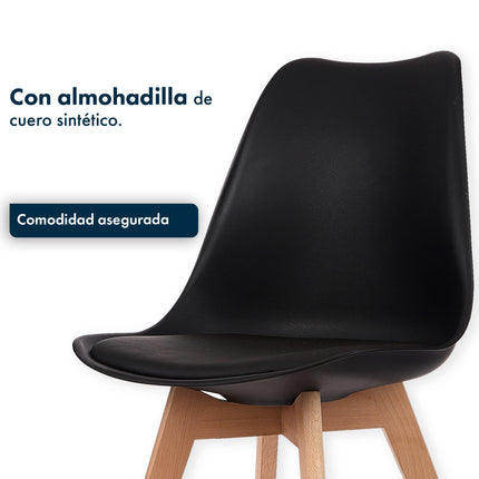 Mesa Rectangular Eames 120X80 cm + 4 Sillas Tulip