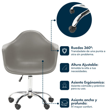 Sillon de oficina Eames Giratorio con Ruedas
