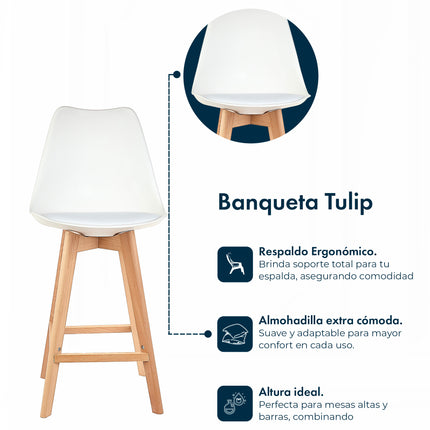 Set 2 Banquetas Altas Tulip