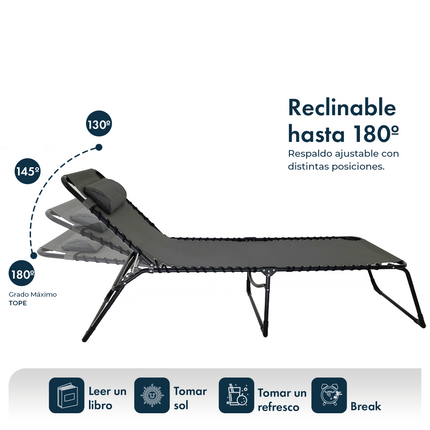 Set de 2 Reposeras Catre Grande Plegable Gravedad Cero
