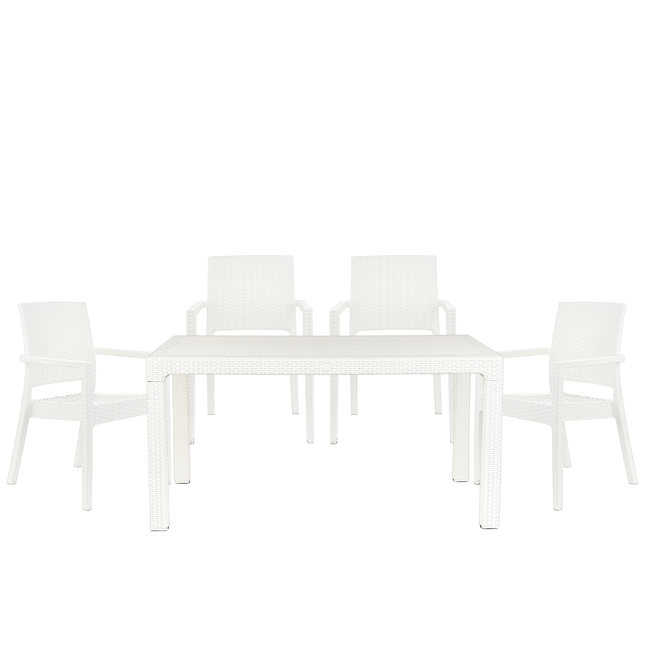 Mesa Niza + 4 Sillones Milano Rattan