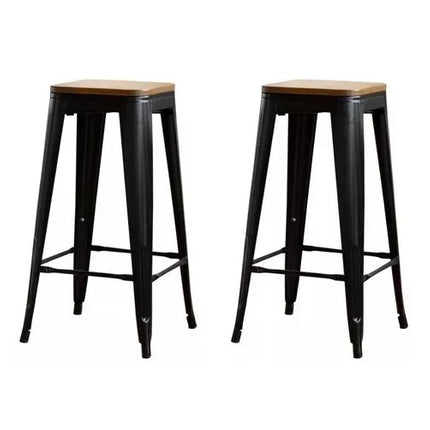 Set 2 Banquetas Tolix 75cm Asiento de Madera