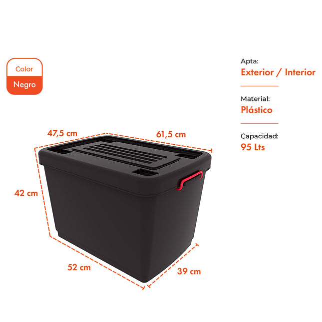 Contenedor De Plástico Heavy Box 95 Lts