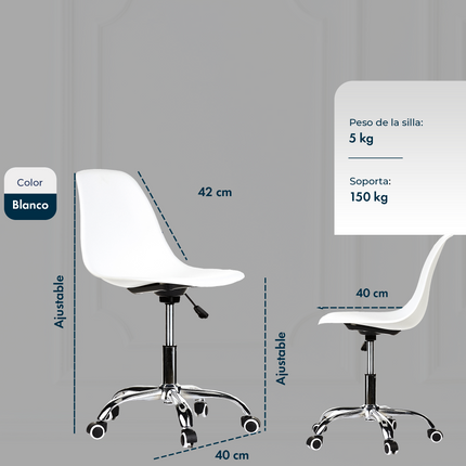 Silla de Oficina Eames Giratoria con Ruedas