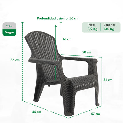 Set 2 Sillones Roma Rattan