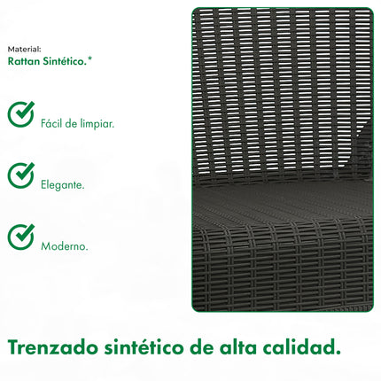 Set 4 Sillones Qatar Rattan + Mesa Capri