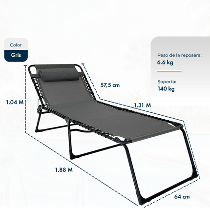 Set de 2 Reposeras Catre Grande Plegable Gravedad Cero