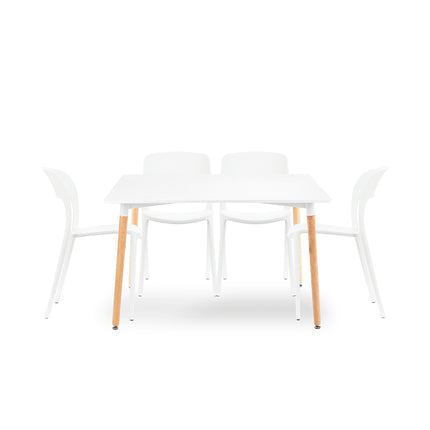 Mesa Rectangular Eames 120x80 + 4 Sillas Nina