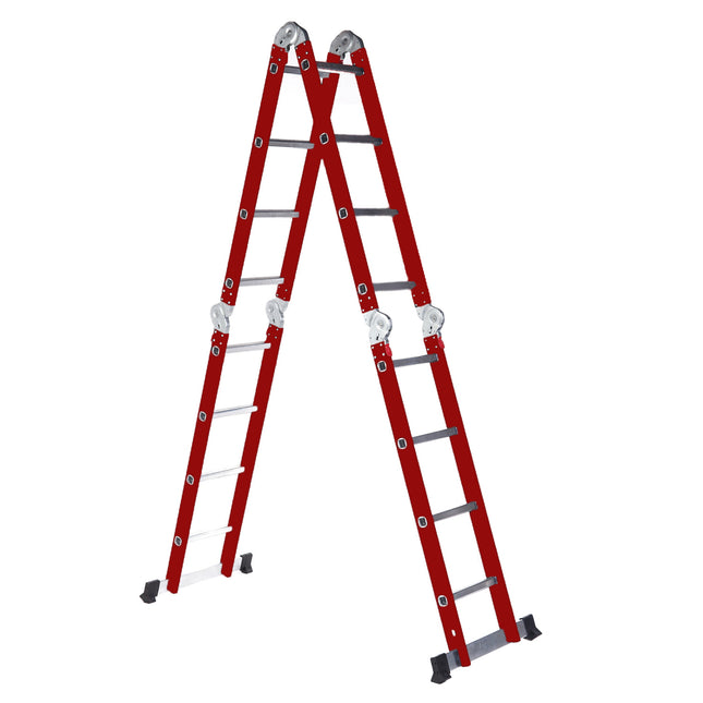 Escalera De Aluminio Articulada 16 Escalones Red Edition