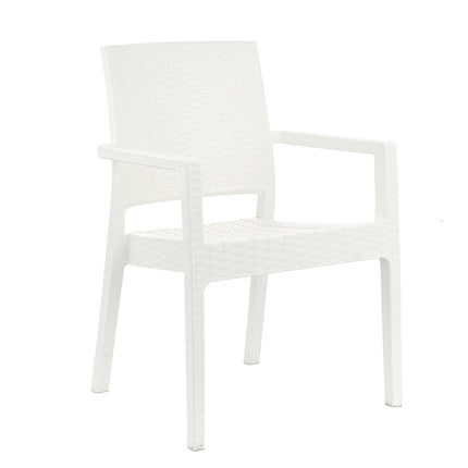 Mesa Monaco Rattan 90x90 + 4 Sillones Milano