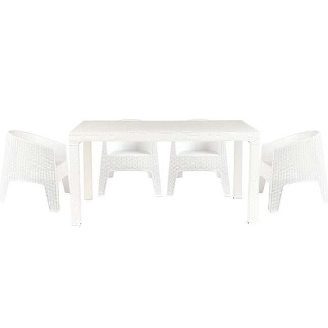 Mesa Niza + 4 Sillones Ibiza Rattan
