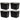 Set 4 Contenedores de Plástico Eco Box 80 Lts Negro